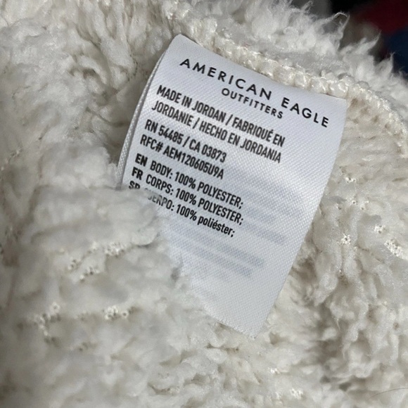 American Eagle Jacket Adult Small OVERSIZED Sherpa Full Zip Fuzzy Warm Womens - Picture 8 of 8